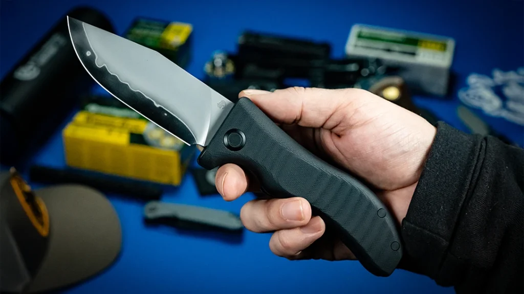 The North Mountain Blade Lucky Dog sports a drop-point blade profile that toes the line of a clip point.