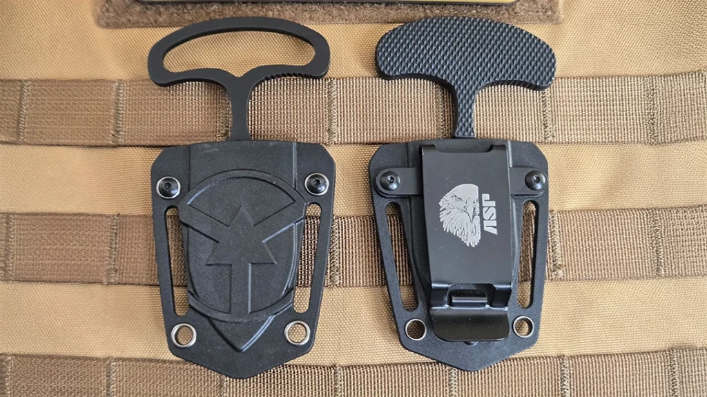 The one thing I found when attaching it directly to the duty belt was that my belt was thick and wide. So, the clip tended to pull free when I went to draw the knife.