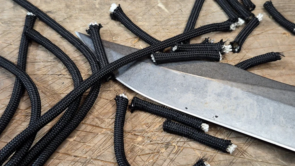 The knife could have cut paracord all day long without breaking a sweat.