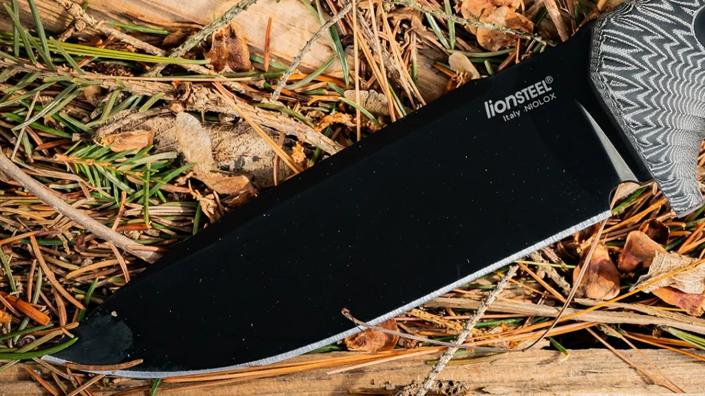 The LionSteel T5 version here is configured with a black PVD-coated blade and a milled Micarta handle.