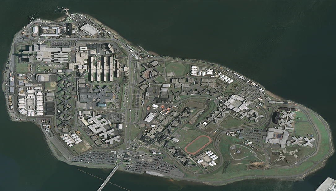 a prison island from above.