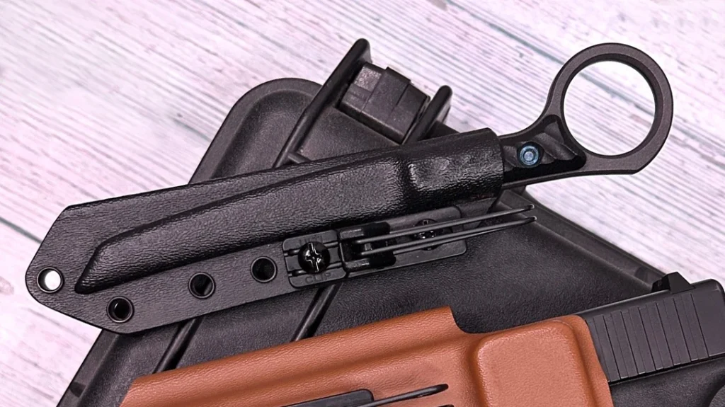 The standard UltiClip AP Clip is narrow and supports both belt and beltless carry.