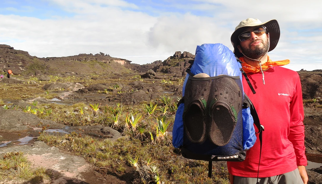 Ultralight backpacking setup with minimalist camping gear