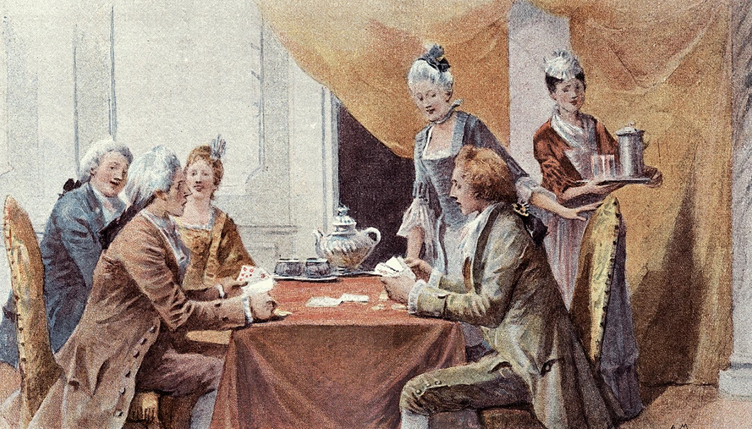 historical image of people playing poker