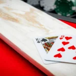 Close-up of baccarat cards