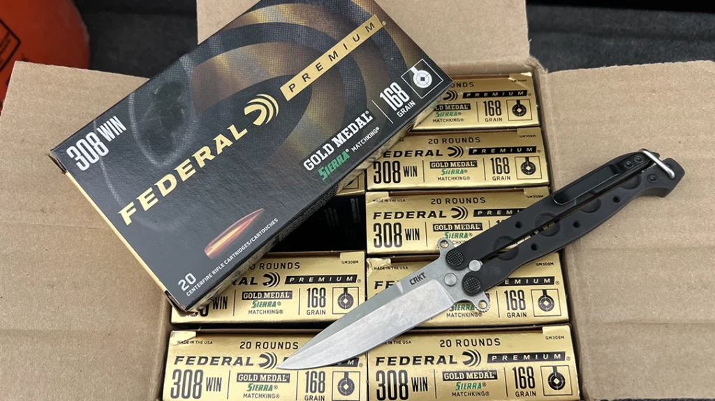 The CRKT M16-03 Bali opened cases of ammo, cut target backers, pried staples from target stands, and even scraped mud out of a disagreeable tripod leg.