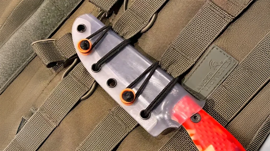 Dogwood Knives' Retention Buttons turn rivets on knife sheaths into attachment points.
