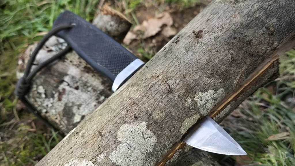 The Pro model batons with ease, and the thick stock helps split the wood as it reaches the shoulders of the grind.