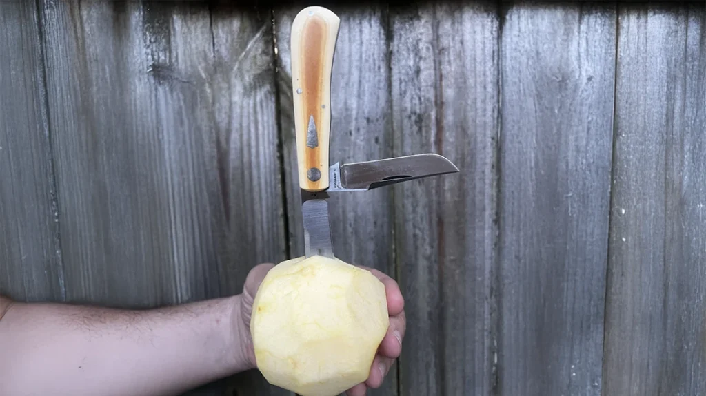The author’s Grayson Jennings Slipjoint use ranges from the typical package opener and breaking down of cardboard boxes to peeling fruit and small food prep.