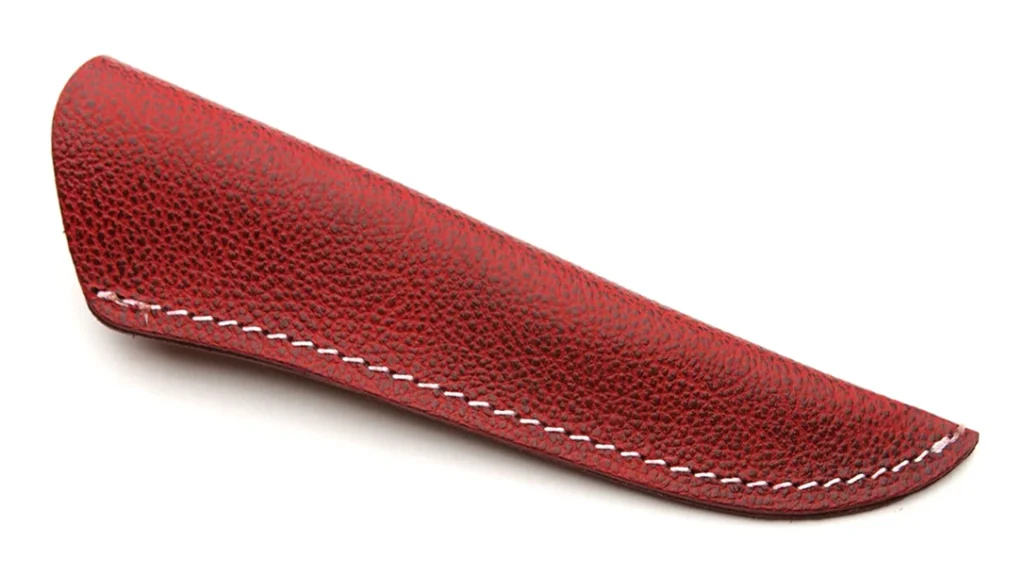 Knives of the North Sheath Red Pebble Extra Large Leather Sheath.