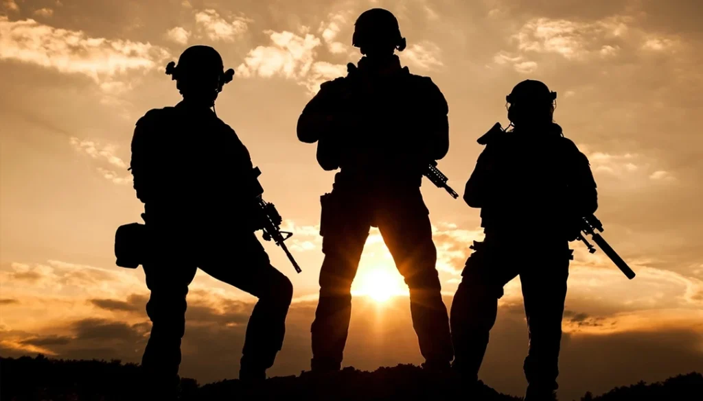 Soldiers practicing small unit tactics