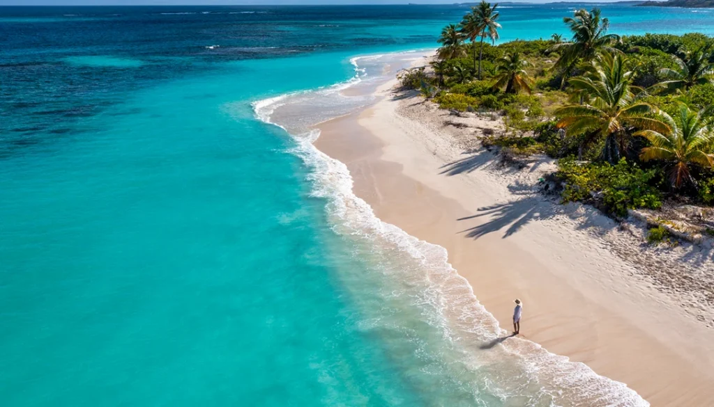 Colorful waterfront and lush tropical landscape in Guadeloupe, a hidden Caribbean island destination.
