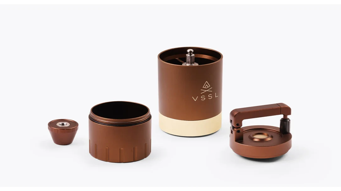VSSL Coffee Grinder featuring aircraft-grade aluminum construction