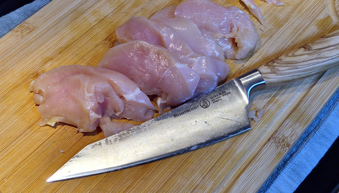 The Spear Point Paring Knife worked amazingly well for cutting up mini peppers for an omelet.