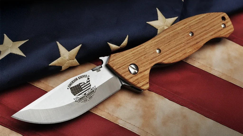The Liberty and Freedom Collection Liberty knife, with chestnut handle scales.