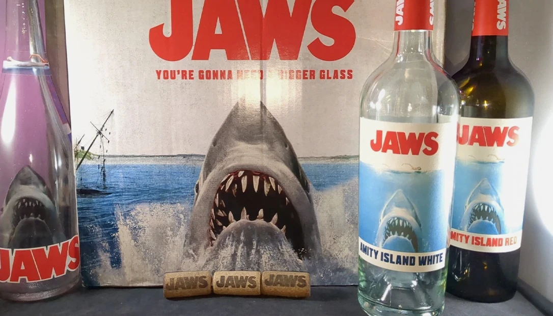 Be afraid to go in the fridge with JAWS wine.