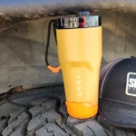 The 20oz VSSL Rift tumbler on my tire