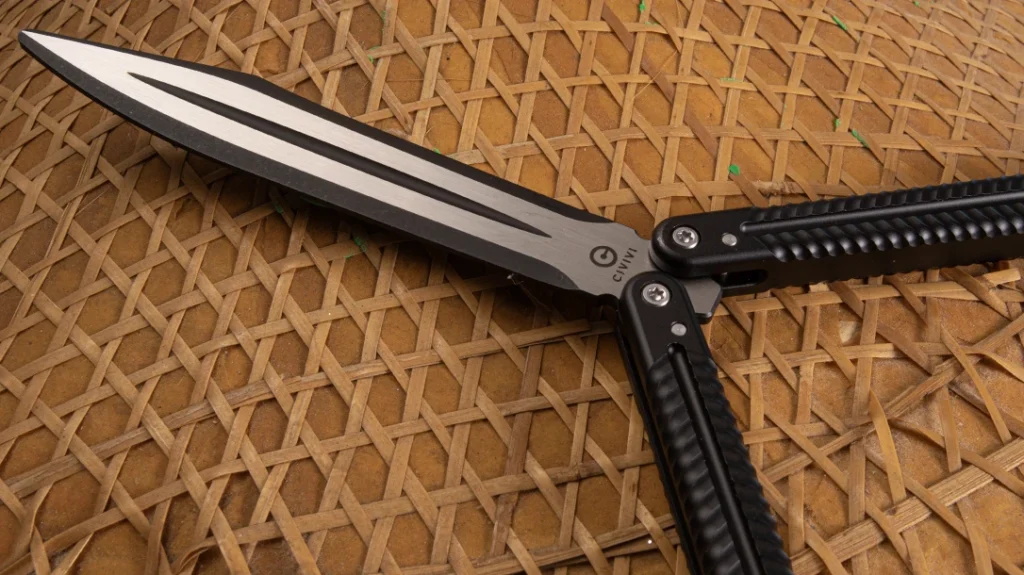 The CIVIVI Dracolisk Balisong Trainer features modern Zen-pin construction.