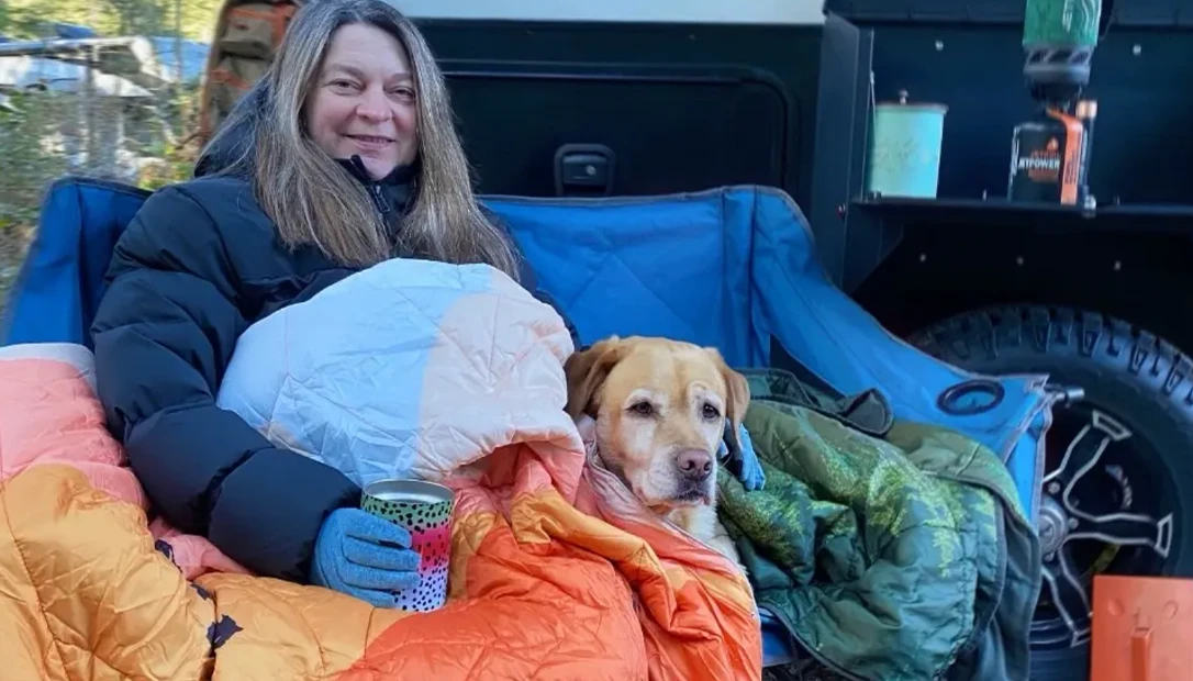 dog and lady dryfox blanket