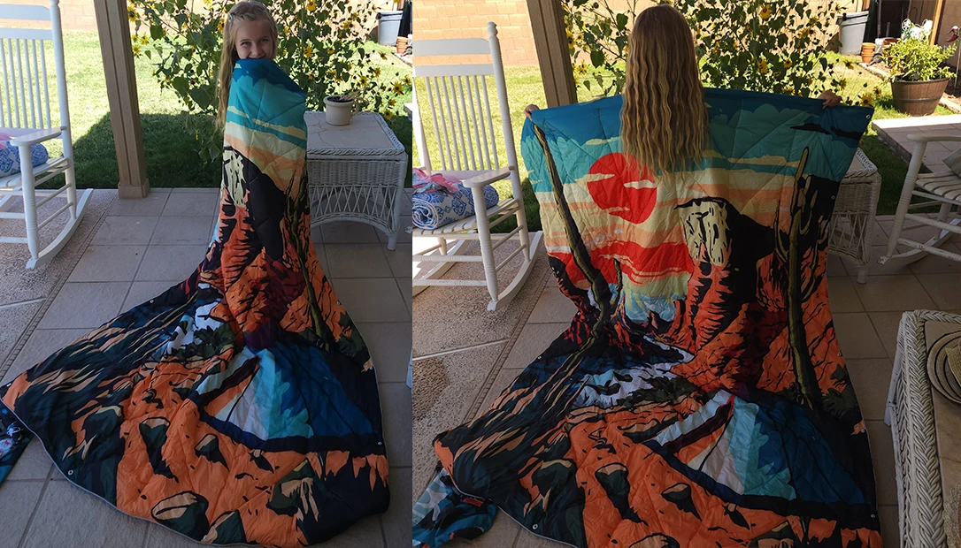 test review pic of blanket and little girl