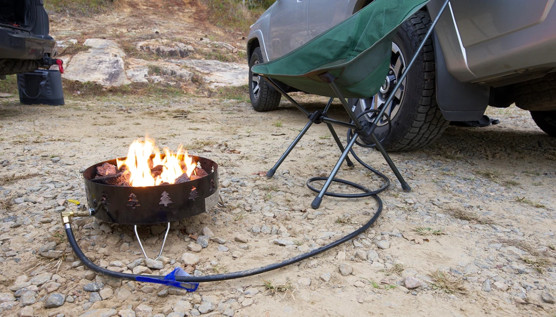 enjoying a fire-safe camping setup during fire-ban season