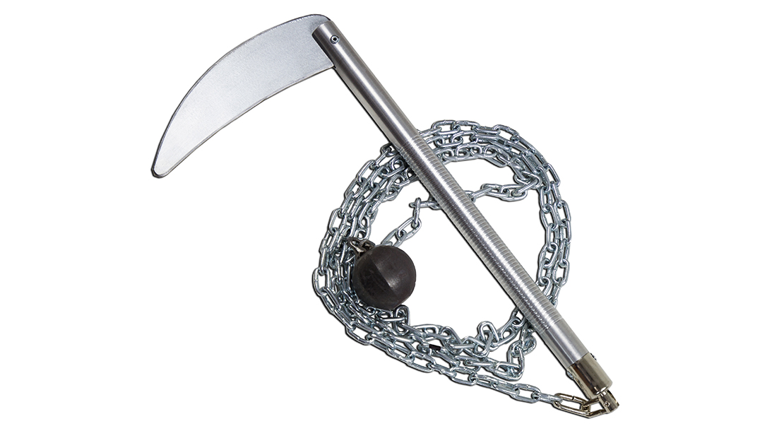 What’s better than a sharpened kama with a six-foot chain? How about one with a steel ball attached to the end?